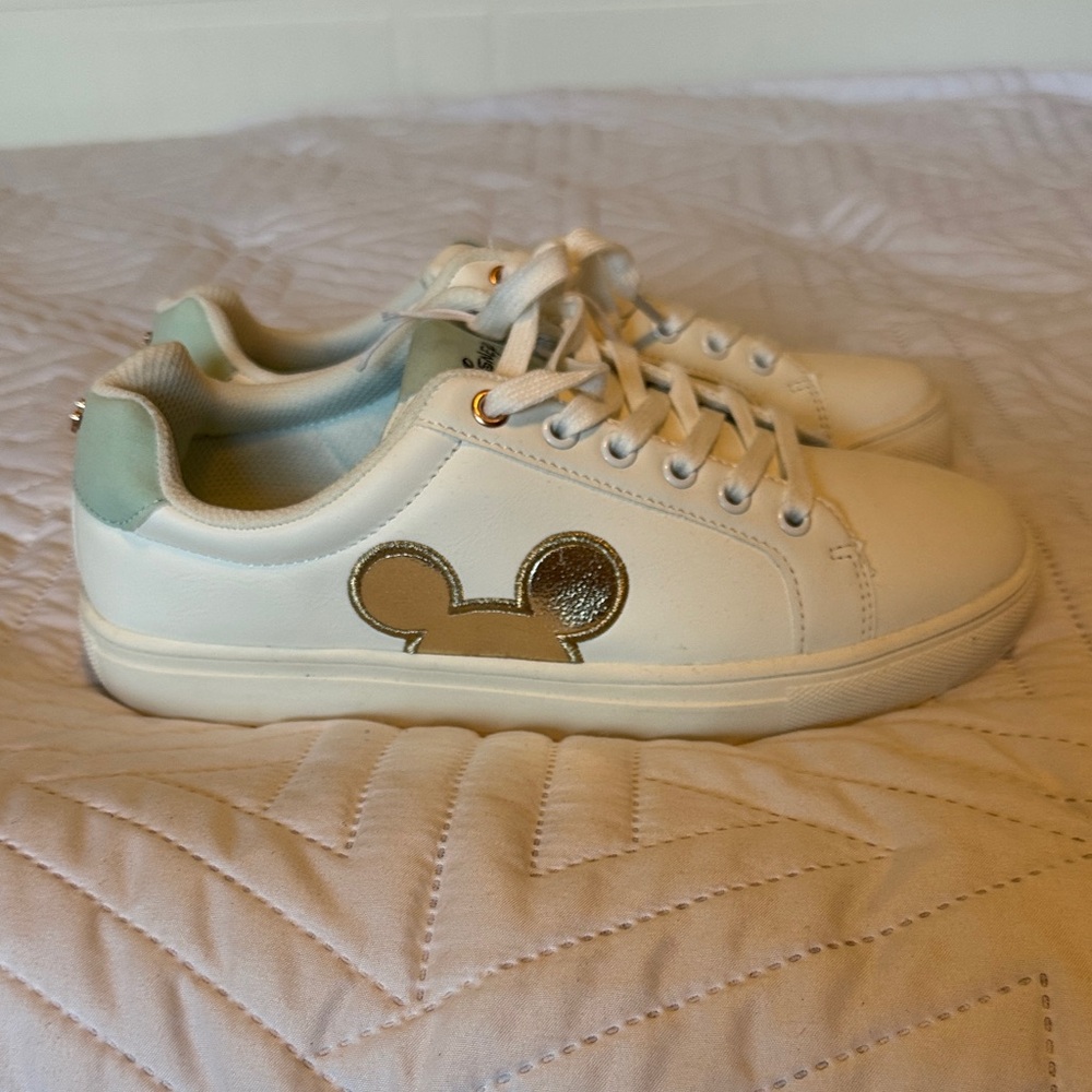 Disney Cream and Gold Kids Sneakers